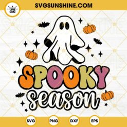 Halloween Spooky Season SVG, Ghost Halloween SVG, Fall Spooky SVG, Hippie Halloween SVG