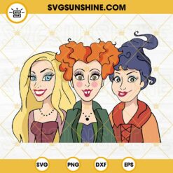 Hocus Pocus SVG, Halloween Witches SVG DXF EPS PNG Cricut Silhouette Vector Clipart