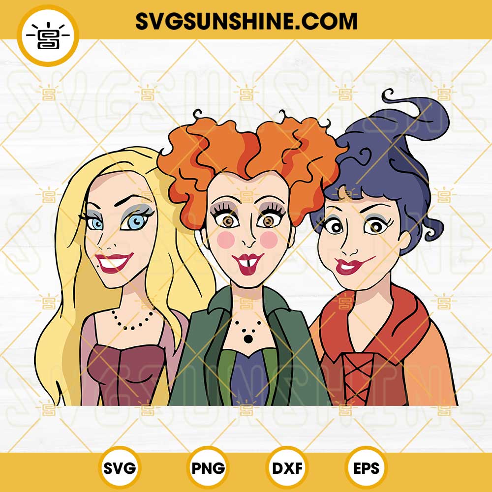 Hocus Pocus SVG, Halloween Witches SVG DXF EPS PNG Cricut Silhouette