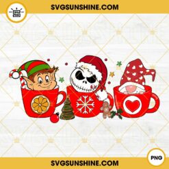 Jack Santa Christmas Coffee PNG, Elf Christmas PNG, Gnome Christmas PNG, Christmas Drink PNG