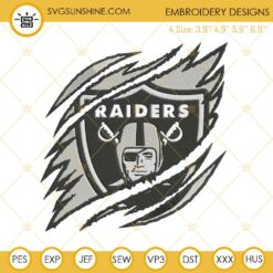 Las Vegas Raiders Ripped Claw Machine Embroidery Design File