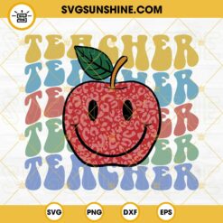 Leopard Apple Teacher SVG, Teacher SVG, Back To School SVG, Teacher Shirts SVG