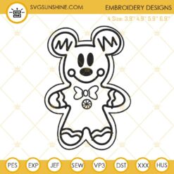 Mickey Gingerbread Embroidery Design File