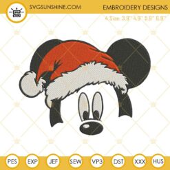 Mickey Santa Hat Christmas Embroidery Design File
