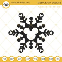 Mickey Snowflake Embroidery Design File
