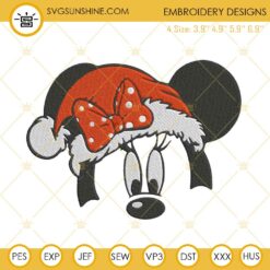 Minnie Santa Hat Christmas Embroidery Design File