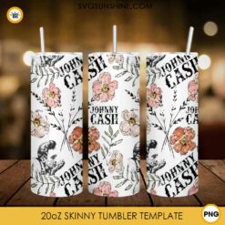 Johnny Cash 20oz Skinny Tumbler PNG Design Files Digital Download