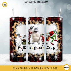 Christmas Friends 20oz Skinny Tumbler PNG Design Files Digital Download