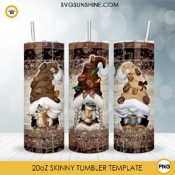 Gnomes Coffee 20oz Skinny Tumbler PNG Design Files Digital Download