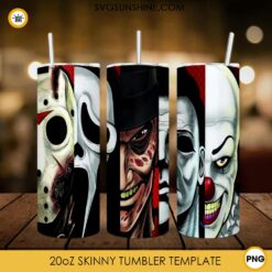 Halloween Horror Movies 20oz Skinny Tumbler PNG Design Files Digital Download