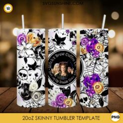 Hocus Pocus Skinny Tumbler Design PNG File Digital Download, Hocus Pocus Pattern 20oz Skinny Tumbler Template PNG