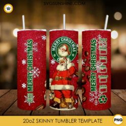 Merry Christmas Santa Claus 20oz Skinny Tumbler PNG Design Files Digital Download