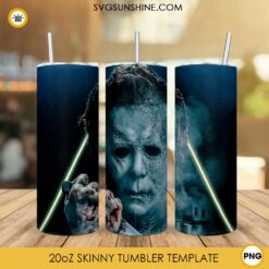 Michael Myers 20oz Skinny Tumbler PNG Design Files Digital Download