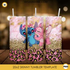 Stitch And Angel 20oz Skinny Tumbler PNG Design Files Digital Download