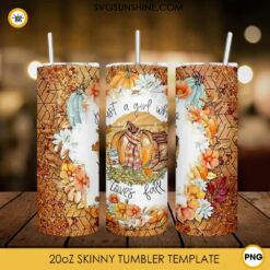 Just A Girl Who Loves Fall 20oz Skinny Tumbler Template PNG