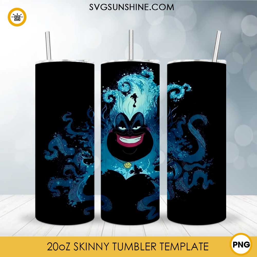 Ursula Disney 20oz Skinny Tumbler PNG Design Files Digital Download