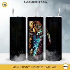 Chucky 20oz Skinny Tumbler PNG, Chucky Child's Play Tumbler Template PNG File Digital Download