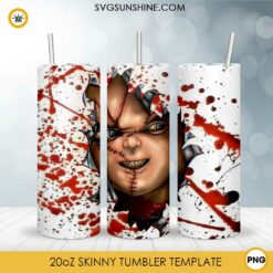 Chucky 20oz Skinny Tumbler Template PNG, Chucky Child's Play Tumbler PNG File Digital Download
