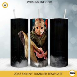 Jason Voorhees 20oz Skinny Tumbler Template PNG File Digital Download
