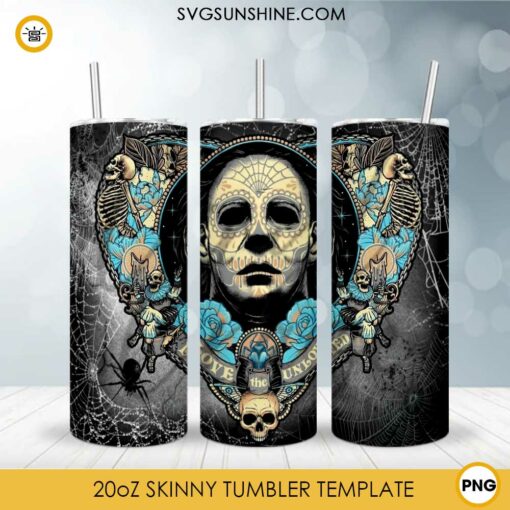 Michael Myers 20oz Skinny Tumbler PNG, Michael Myers Vintage Tumbler Template PNG File Digital Download