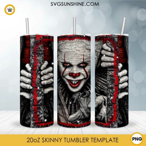 Pennywise Stephen King 20oz Skinny Tumbler Template PNG