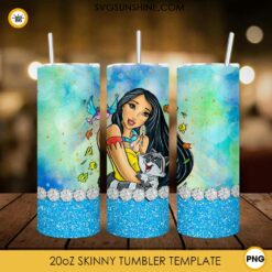 Pocahontas Disney 20oz Skinny Tumbler Template PNG