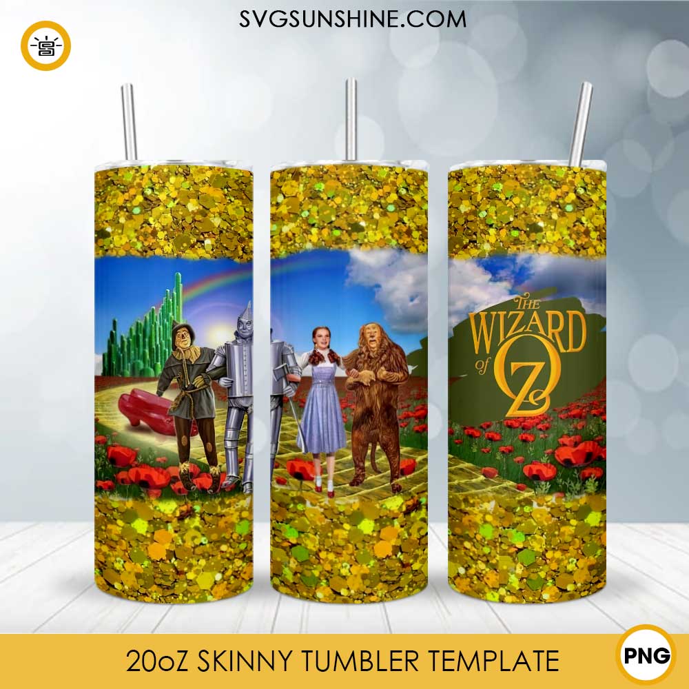 The Wizard Of Oz 20oz Skinny Tumbler Template PNG, Wizard Of Oz Skinny Tumbler PNG File Digital Download