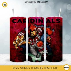 Arizona Cardinals 20oz Skinny Tumbler Template PNG, Cardinals Football Tumbler PNG File Digital Download