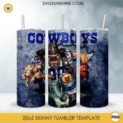 Dallas Cowboys 20oz Skinny Tumbler Template PNG, Cowboys Football Tumbler PNG File Digital Download