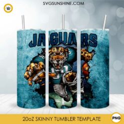 Jacksonville Jaguars 20oz Skinny Tumbler Template PNG, Jaguars Football Tumbler PNG File Digital Download