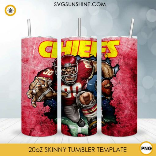 Kansas City Chiefs Designs 20oz Skinny Tumbler Template PNG