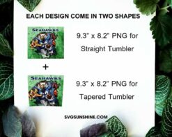 Seattle Seahawks 20oz Skinny Tumbler Template PNG, Seahawks Football Tumbler PNG File Digital Download