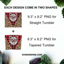 Mama Bear Buffalo Plaid And Leopard 20oz Skinny Tumbler PNG, Mama Bear Tumbler PNG File Digital Download