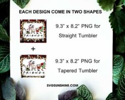 Christmas Friends 20oz Skinny Tumbler PNG Design Files Digital Download