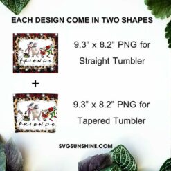 Christmas Friends 20oz Skinny Tumbler PNG Design Files Digital Download