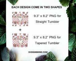 Spooky Vibes 20oz Tumbler PNG, Spooky Flowers Ghost Halloween Skinny Tumbler PNG Design Files