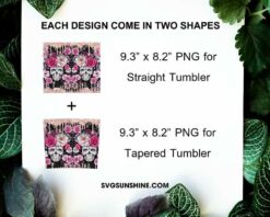 Sugar Skull 20oz Skinny Tumbler PNG Files Design Digital Download