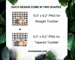 Happy Fall Y'all Pumpkin 20oz Skinny Tumbler Template PNG, Pumpkin Buffalo Pattern Tumbler Template PNG File Digital Download