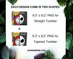 Jack Skellington And Sally 20oz Tumbler PNG, The Nightmare Before Christmas Tumbler Template PNG File Digital Download