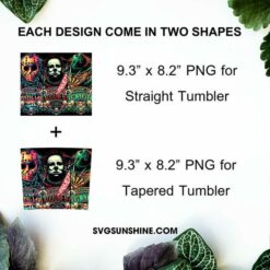 Jason Voorhees Michael Myers Freddy Krueger 20oz Skinny Tumbler PNG Design Files Digital Download