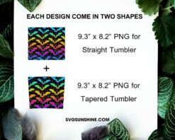 Rainbow Bat Halloween 20oz Skinny Tumbler PNG File Digital Download
