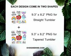 Teacher Fuel 20oz Skinny Tumbler Template PNG, Teacher Quotes Tumbler PNG File Digital Download