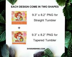 Ariel The Little Mermaid 20oz Skinny Tumbler Template PNG