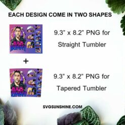 Bad Bunny Poster Designs 20oz Skinny Tumbler Template PNG, Bad Bunny Tumbler PNG File Digital Download