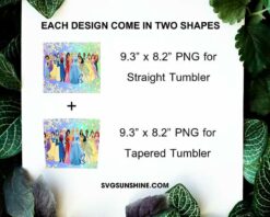 Disney Princesses Characters 20oz Skinny Tumbler Template PNG