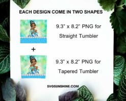 Tiana Princess 20oz Skinny Tumbler Template PNG, The Princess And The Frog Tumbler PNG File Digital Download