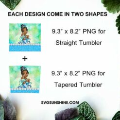 Tiana Princess 20oz Skinny Tumbler Template PNG, The Princess And The Frog Tumbler PNG File Digital Download