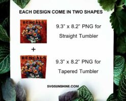 Cincinnati Bengals 20oz Skinny Tumbler Template PNG, Bengals Football Tumbler PNG File Digital Download