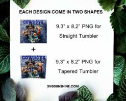 Dallas Cowboys 20oz Skinny Tumbler Template PNG, Cowboys Football Tumbler PNG File Digital Download