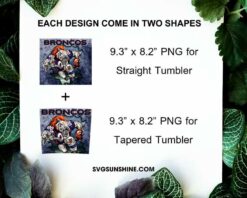 Denver Broncos 20oz Skinny Tumbler Template PNG, Broncos Football Tumbler PNG File Digital Download